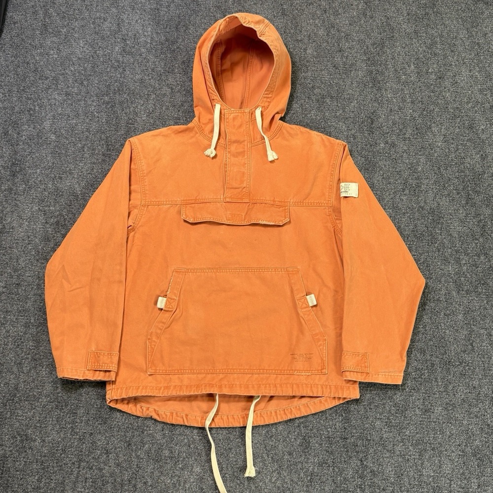 Vintage American Eagle Gunner Smock Anorak Jacket Mens Small Orange Military Y2K